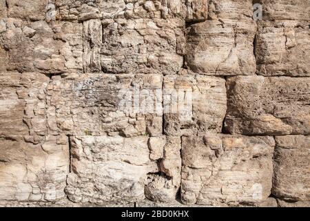 old ancient walls, Hierapolis, Pamukkale, Turkey. Stock Photo