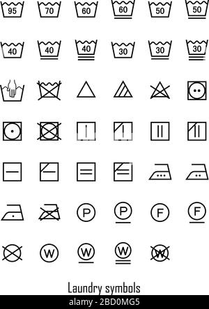 laundry symbols icon set illustration Stock Vector