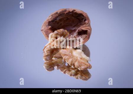 nuts with shell and without Stock Photo