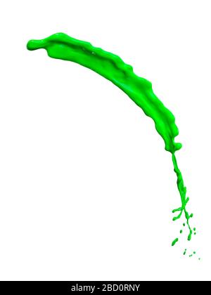 splendid green paint splash isolated on white background Stock Photo
