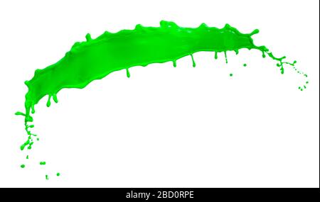 splendid green paint splash isolated on white background Stock Photo
