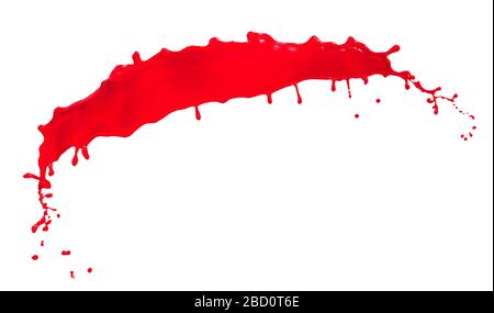 splendid red paint splash isolated on white background Stock Photo