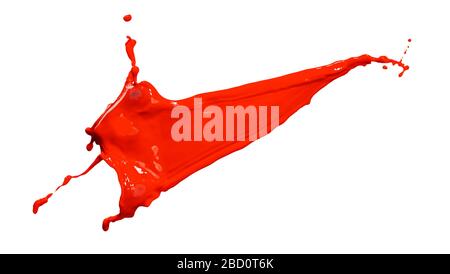 splendid red paint splash isolated on white background Stock Photo