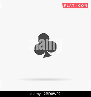 Suit Clubs flat vector icon. Glyph style sign. Simple hand drawn illustrations symbol for concept infographics, designs projects, UI and UX, website o Stock Vector