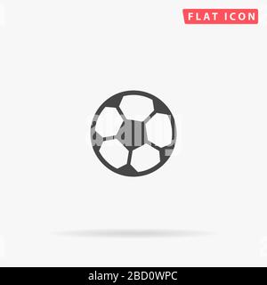 Soccer Ball flat vector icon. Glyph style sign. Simple hand drawn illustrations symbol for concept infographics, designs projects, UI and UX, website Stock Vector