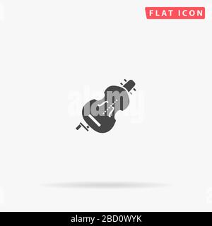 Hurdy Gurdy flat vector icon. Glyph style sign. Simple hand drawn illustrations symbol for concept infographics, designs projects, UI and UX, website Stock Vector