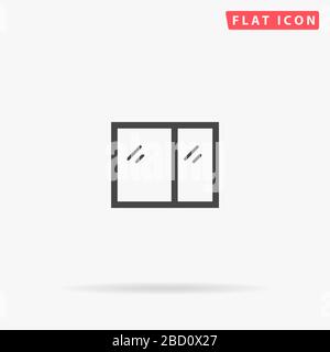 Window flat vector icon. Glyph style sign. Simple hand drawn illustrations symbol for concept infographics, designs projects, UI and UX, website or mo Stock Vector