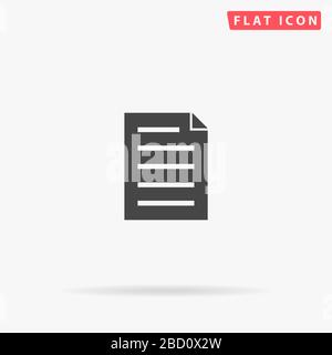 Document Paper flat vector icon. Glyph style sign. Simple hand drawn illustrations symbol for concept infographics, designs projects, UI and UX, websi Stock Vector