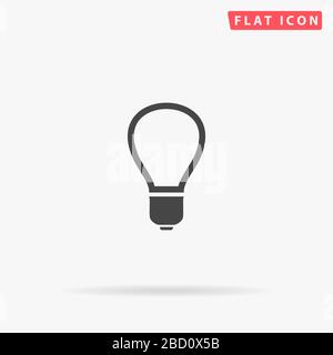 Light Bulb, Lamp flat vector icon. Glyph style sign. Simple hand drawn illustrations symbol for concept infographics, designs projects, UI and UX, web Stock Vector