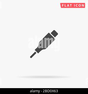 Charging Cable flat vector icon. Glyph style sign. Simple hand drawn illustrations symbol for concept infographics, designs projects, UI and UX, websi Stock Vector