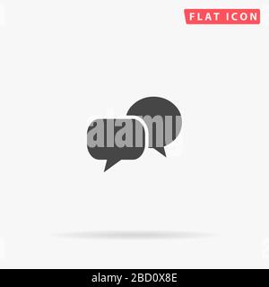 Text Ballons flat vector icon. Glyph style sign. Simple hand drawn illustrations symbol for concept infographics, designs projects, UI and UX, website Stock Vector