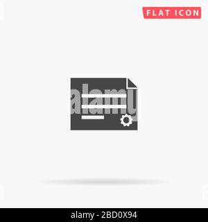 Diploma, Attestation flat vector icon. Glyph style sign. Simple hand drawn illustrations symbol for concept infographics, designs projects, UI and UX, Stock Vector