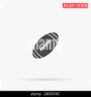 Footbal Ball, Rugby flat vector icon. Glyph style sign. Simple hand drawn illustrations symbol for concept infographics, designs projects, UI and UX, Stock Vector