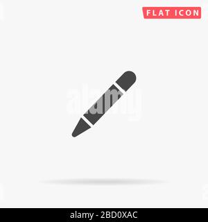 Pencil flat vector icon. Glyph style sign. Simple hand drawn illustrations symbol for concept infographics, designs projects, UI and UX, website or mo Stock Vector