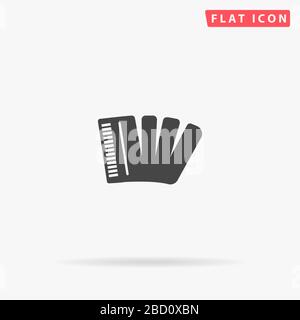 Piano Accordion flat vector icon. Glyph style sign. Simple hand drawn illustrations symbol for concept infographics, designs projects, UI and UX, webs Stock Vector