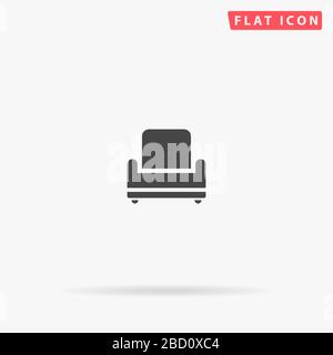 Armchair flat vector icon. Glyph style sign. Simple hand drawn illustrations symbol for concept infographics, designs projects, UI and UX, website or Stock Vector