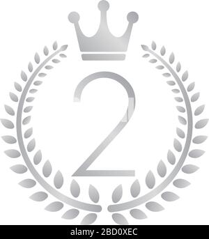 wreath frame ranking illustration . 2nd place (silver) . Stock Vector