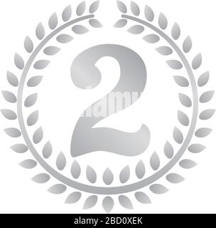 wreath frame ranking illustration . 2nd place (silver) . Stock Vector