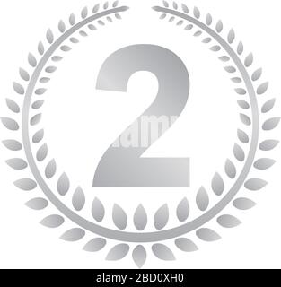 wreath frame ranking illustration . 2nd place (silver) . Stock Vector