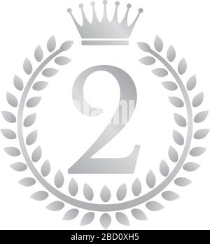 wreath frame ranking illustration . 2nd place (silver) . Stock Vector
