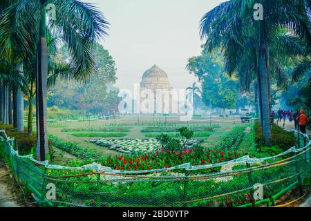 Lodi Gardens or Lodhi Gardens is a city park situated in New Delhi, India. Spread over 90 acres, Stock Photo