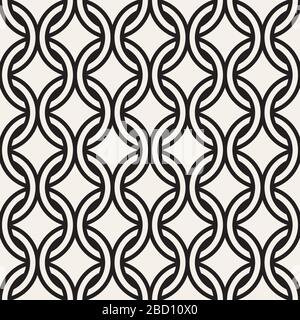 Vector seamless geometric pattern. Stylish abstract decorative background. Repeating interweaving circles design. Stock Vector
