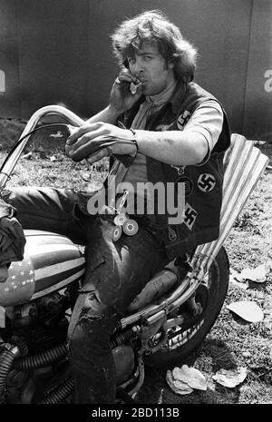 Hells Angel sitting on his motorbike 1970 Stock Photo - Alamy