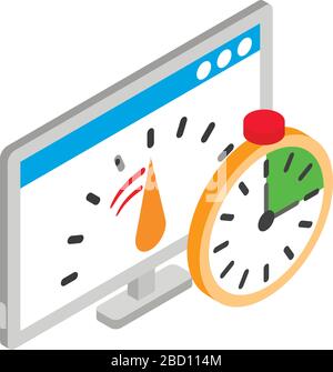 Internet speed icon, isometric style Stock Vector