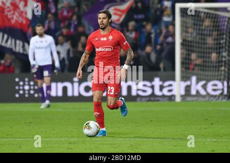 Artemio Franchi stadium, Florence, Italy, April 20, 2023, Lorenzo Venuti (ACF  Fiorentina) celebrates after a goal during ACF Fiorentina vs Lech Pozn  Stock Photo - Alamy