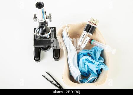 medical equipment necessary to carry out laboratory tests Stock Photo