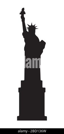 Statue of liberty silhouette illustration Stock Vector