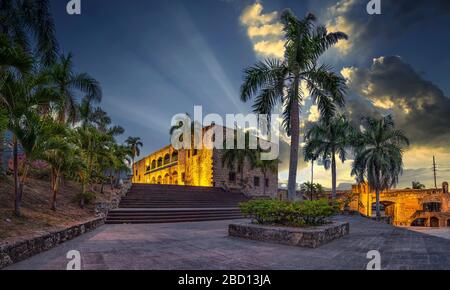 Santo Domingo, Dominican Republic. Columbus Alcazar is the oldest Viceregal residence in America Stock Photo