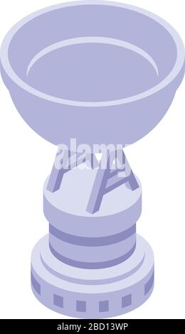 Ground satellite antenna icon, isometric style Stock Vector
