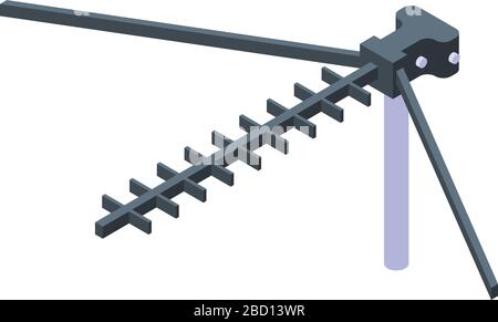 Analog tv antenna icon, isometric style Stock Vector
