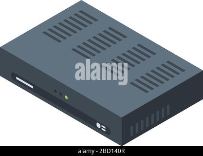Digital satellite receiver icon, isometric style Stock Vector