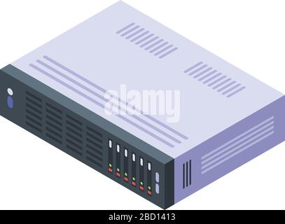 Satellite tuner icon, isometric style Stock Vector