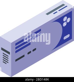 Dose pill package icon, isometric style Stock Vector
