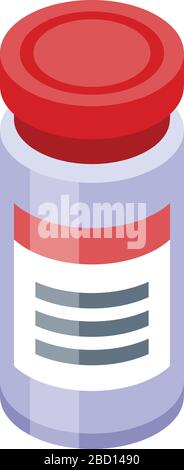 Pills jar icon, isometric style Stock Vector