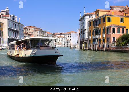 Italy, Venice - 13 June 2019: Vaporetto, vaporetti, water tram in Venice Stock Photo