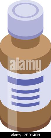 Cough syrup icon, isometric style Stock Vector