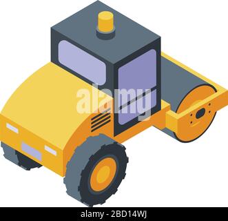 Vibratory roller icon, isometric style Stock Vector