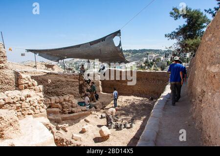 Excavations at the City of David Jerusalem, Israel Stock Photo