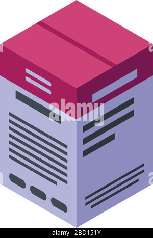 Medical syrup box icon, isometric style Stock Vector