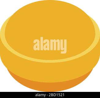 Tablet dose icon, isometric style Stock Vector