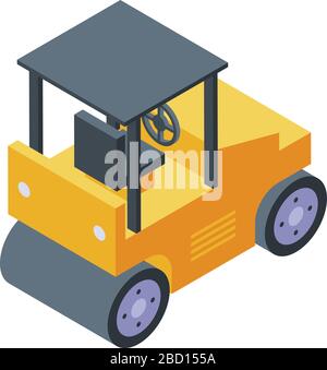 Asphalt roller icon, isometric style Stock Vector