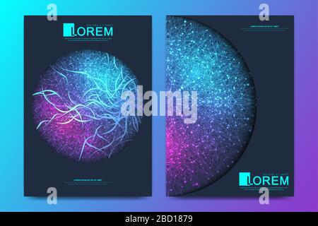 Quantum computing technology vector poster design template Stock Vector ...