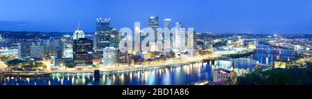 Panoramic view of Pittsburgh skyline, Pennsylvania, United States Stock Photo