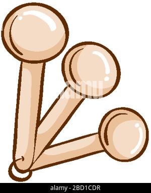 Three measuring spoons on white background illustration Stock Vector