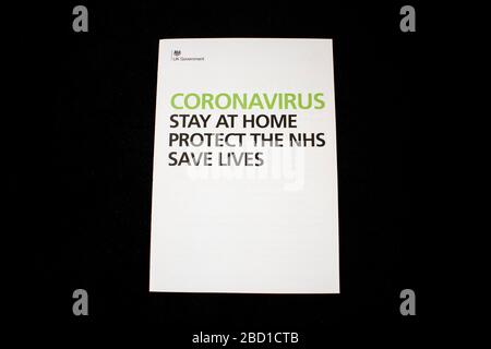 Staffordshire, UK. 06 April 2020. A Coronavirus letter from Prime Minister Boris Johnson has been sent to every UK household urging the public to stay inside. Around 30 million households will recieve the COVID-19 letter, along with a leaflet about Coronavirus symptoms, guidelines and awareness. Credit: Benjamin Wareing/ Alamy Live News