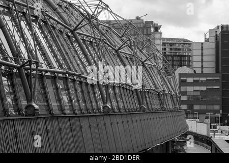 View of new roof extension of Waterloo station, London